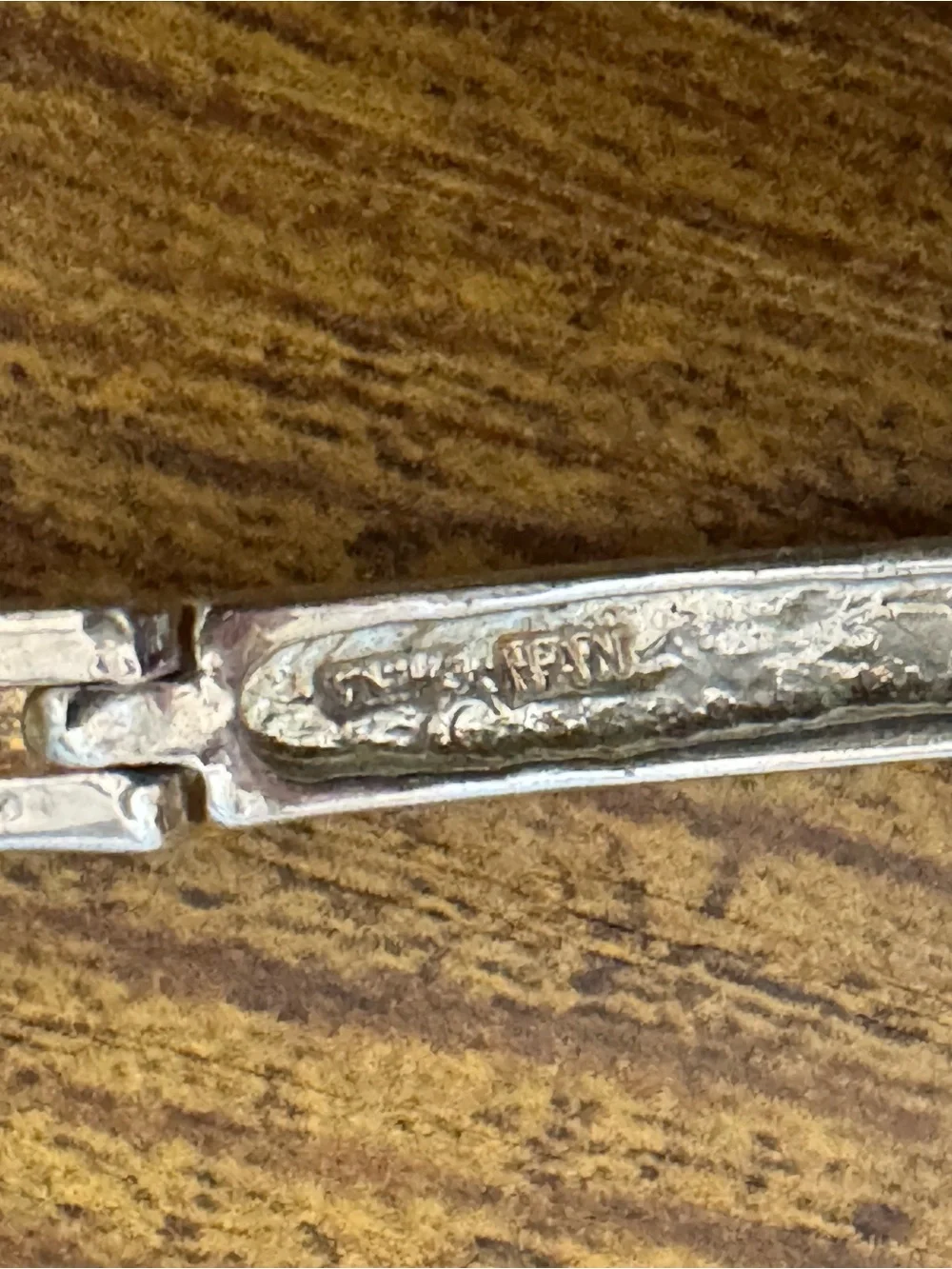 Vintage NAN 925 Sterling Silver‎ Channel Set CZ Hinged Bangle Bracelet 16g